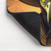 Anthropomorphic Blackbird Seer In Elegant Outfit Mousepad (Ecke)