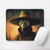 Anthropomorphic Blackbird Seer In Elegant Outfit Mousepad (Mit Mouse)
