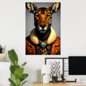 Anthropomorphie Moose Jaguar | Art der AI Poster (Heimbüro)