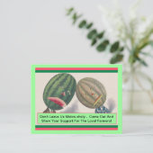 ANTHROPOMORPHISCHE Melonen produzieren POSTCARD Postkarte (Stehend Vorderseite)