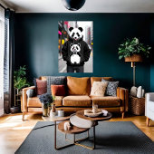 Anthropomorphisches cooles Panda in der Stadt | Ar Poster