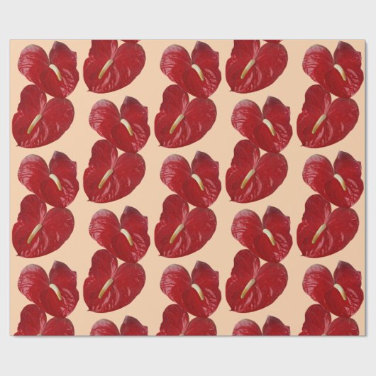 Anthurien anpassbarer Hintergrund Geschenkpapier (Flach)