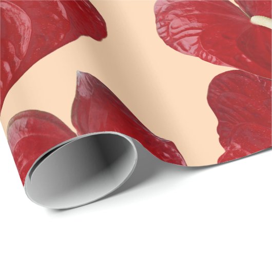 Anthurien anpassbarer Hintergrund Geschenkpapier (Rolleneckpunkt)