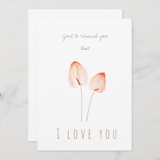 Anthurium-Anthurium-Blume in Aquarellfarbe Einladung (Vorne/Hinten)