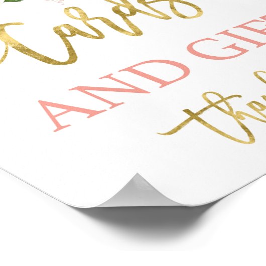 Anthurium Aquarell Blumenkarten und Geschenkschild Poster (Ecke)