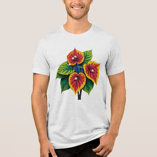 anthurium art van gogh style Tri-Blend shirt (Vorderseite)
