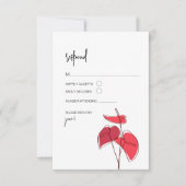 Anthurium ・ Blumenstrauß-Zeichn ・ Moderne RSVP-Kar RSVP Karte (Vorderseite)