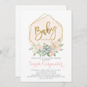 Anthurium Floral Geometrie Kranz Babydusche Einladung (Vorne/Hinten)