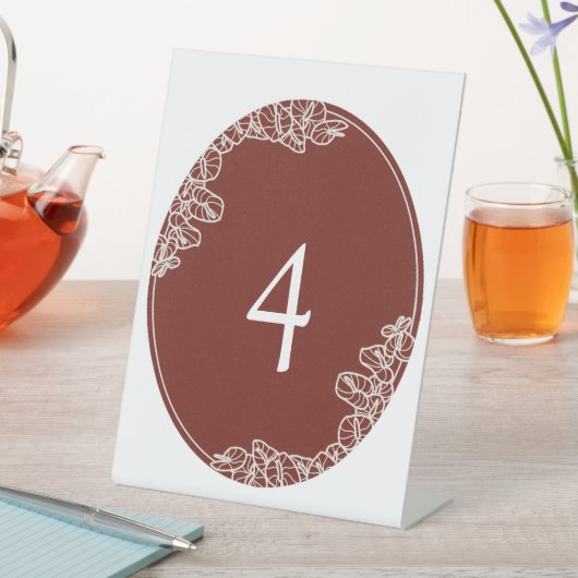 Anthurium Illustrated Wedding Table Sign Sockelschild (In Situ)