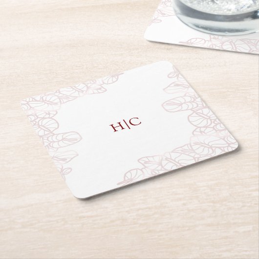 Anthurium Initials Coaster Rechteckiger Pappuntersetzer (angewinkelt)
