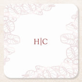 Anthurium Initials Coaster Rechteckiger Pappuntersetzer (Vorderseite)