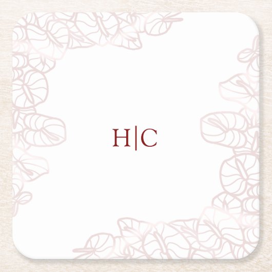 Anthurium Initials Coaster Rechteckiger Pappuntersetzer (Vorderseite)