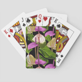 Anthurium. Nahtlose Blumenmuster mit Blume. Spielkarten