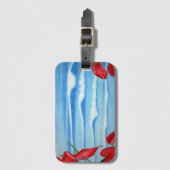 Anthurium Ocean Watercolor Design Gepäckanhänger (Vorderseite Vertikal)