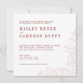 Anthurium Romantic Modern Wedding Invitation Einladung