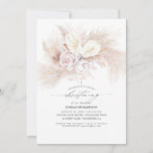Anthurium und Pampas Grass Floral Christening Einladung (Vorderseite)