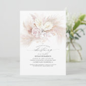 Anthurium und Pampas Grass Floral Christening Einladung (Stehend Vorderseite)