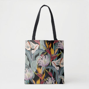 Anthurium und Strelitzia nahtlos Vintage Muster. Tasche