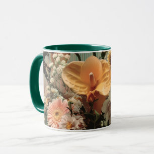 Anthurium- und tropische Blumengestaltung Tasse
