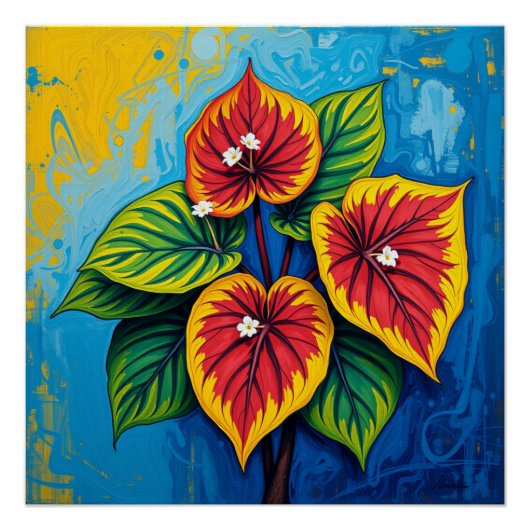 anthurium van gogh style poster (Vorderseite)