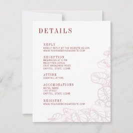 Anthurium Wedding Details & Reply Enclosure Card RSVP Karte