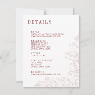 Anthurium Wedding Details & Reply Enclosure Card RSVP Karte