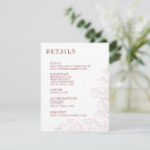 Anthurium Wedding Details & Reply Enclosure Card RSVP Karte (Stehend Vorderseite)