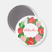 Anthurium Wreath Aloha Magnet (Vorderseite/Rückseite)