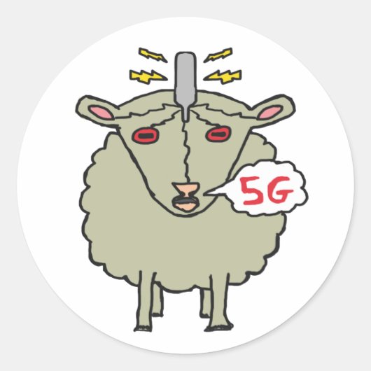 Anti-5G-Schaf Runder Aufkleber (Vorderseite)