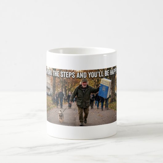 Anti-AA – Arbeite die Schritte Funny Old-Timer Sat Kaffeetasse (Mittel)