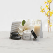 Anti-Aging-Geburtstagcreme mit Spa-Handtüchern Karte (Gelbe Blume)