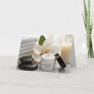 Anti-Aging-Geburtstagcreme mit Spa-Handtüchern Karte