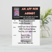 Anti Aging Phone App Geburtstag Einladung (Stehend Vorderseite)