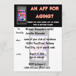 Anti Aging Phone App Geburtstag Einladung