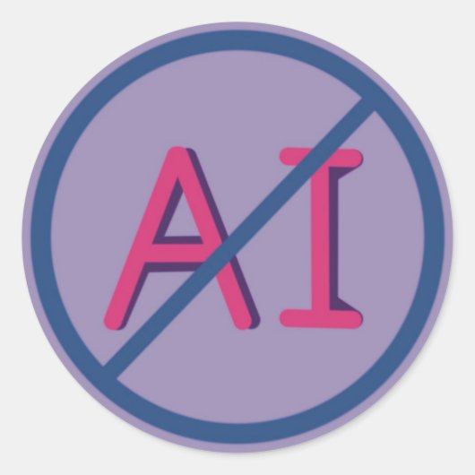 Anti AI 3 inch Round Sticker  (Vorderseite)