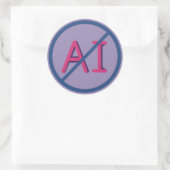 Anti AI 3 inch Round Sticker  (Tasche)