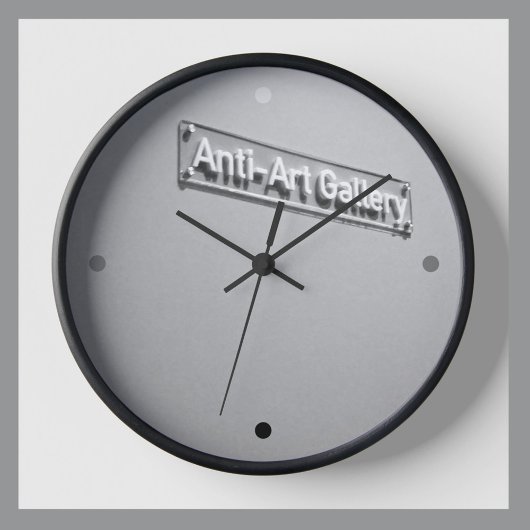 Anti Art Gallery Gray Monochromatic Dada Uhr