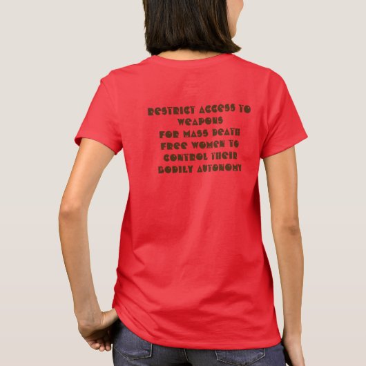 Anti Assault Gun Pro Choice Circle Red T - Shirt (Rückseite)