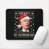 Anti Biden Merry St Patricks Day Ugly Christmas.p Mousepad (Mit Mouse)