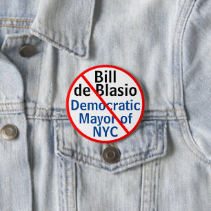 Anti Bill de Blasio NYC Demokratischer Bürgermeis Button
