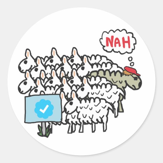 Anti Blue Karo Mark Runder Aufkleber (Vorderseite)