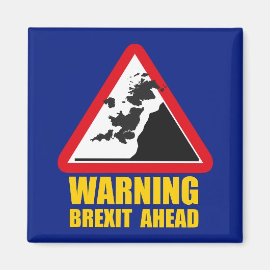 ANTI-BREXIT, Herabfallendes britisches Warnschild: Magnet (Vorne)
