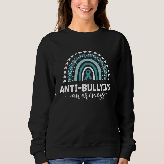 Anti Bullying Awareness Teal Ribbon Boho Rainbow I Sweatshirt (Vorderseite)