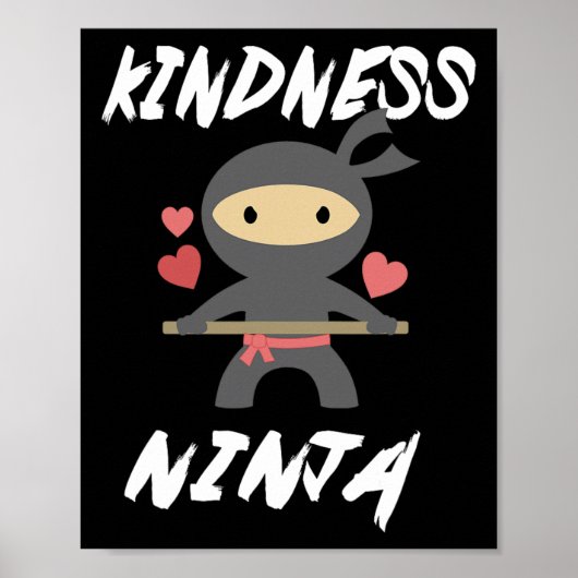 Anti Bullying Fun Kindness Ninja School Lehrer St. Poster (Vorne)