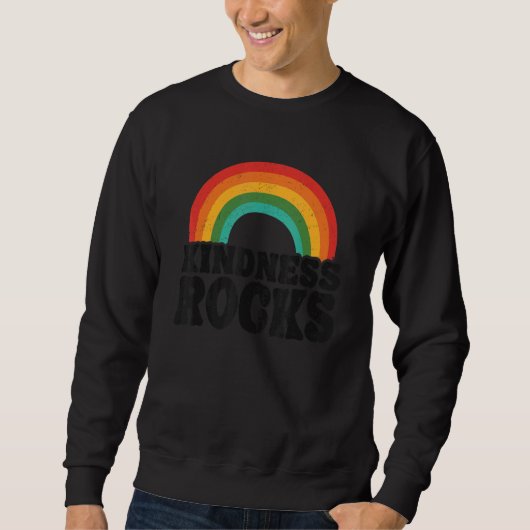 Anti Bullying Hippie Retro Teacher Rainbow Kindnes Sweatshirt (Vorderseite)
