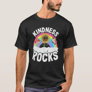 Anti Bullying Hippie Retro Teacher Rainbow Kindnes T-Shirt