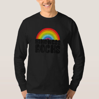 Anti Bullying Hippie Retro Teacher Rainbow Kindnes T-Shirt