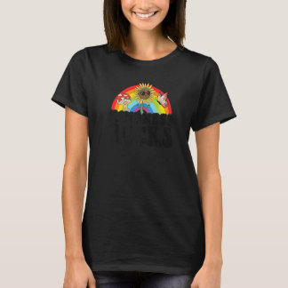 Anti Bullying Hippie Retro Teacher Rainbow Kindnes T-Shirt