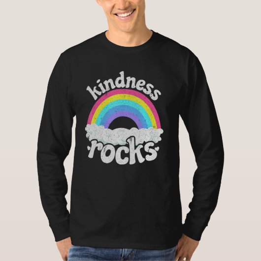 Anti Bullying Hippie Retro Teacher Rainbow Kindnes T-Shirt (Vorderseite)