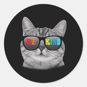 Anti-Bullying Katze entscheidet sich für einen Rai Runder Aufkleber